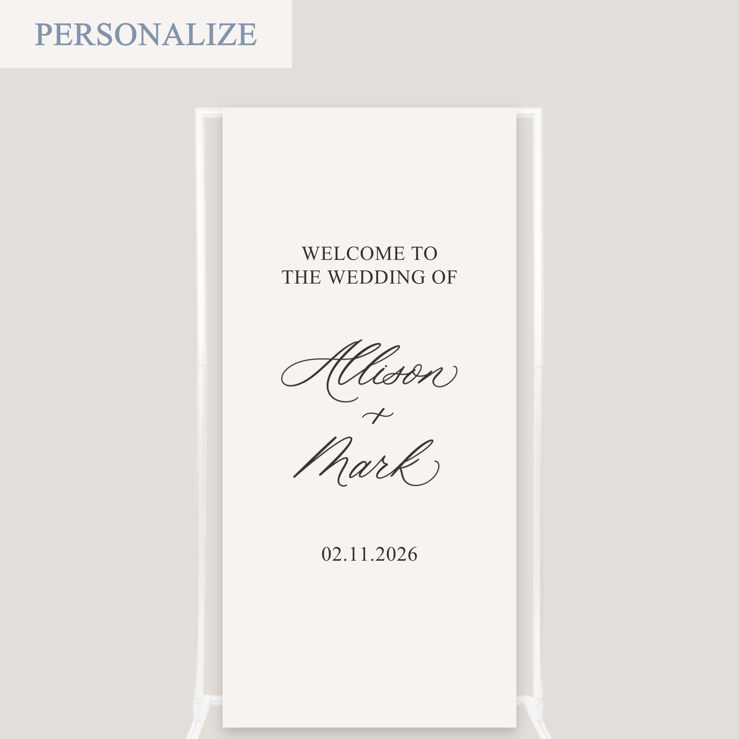'WELCOME TO THE WEDDING' LINEN SIGN