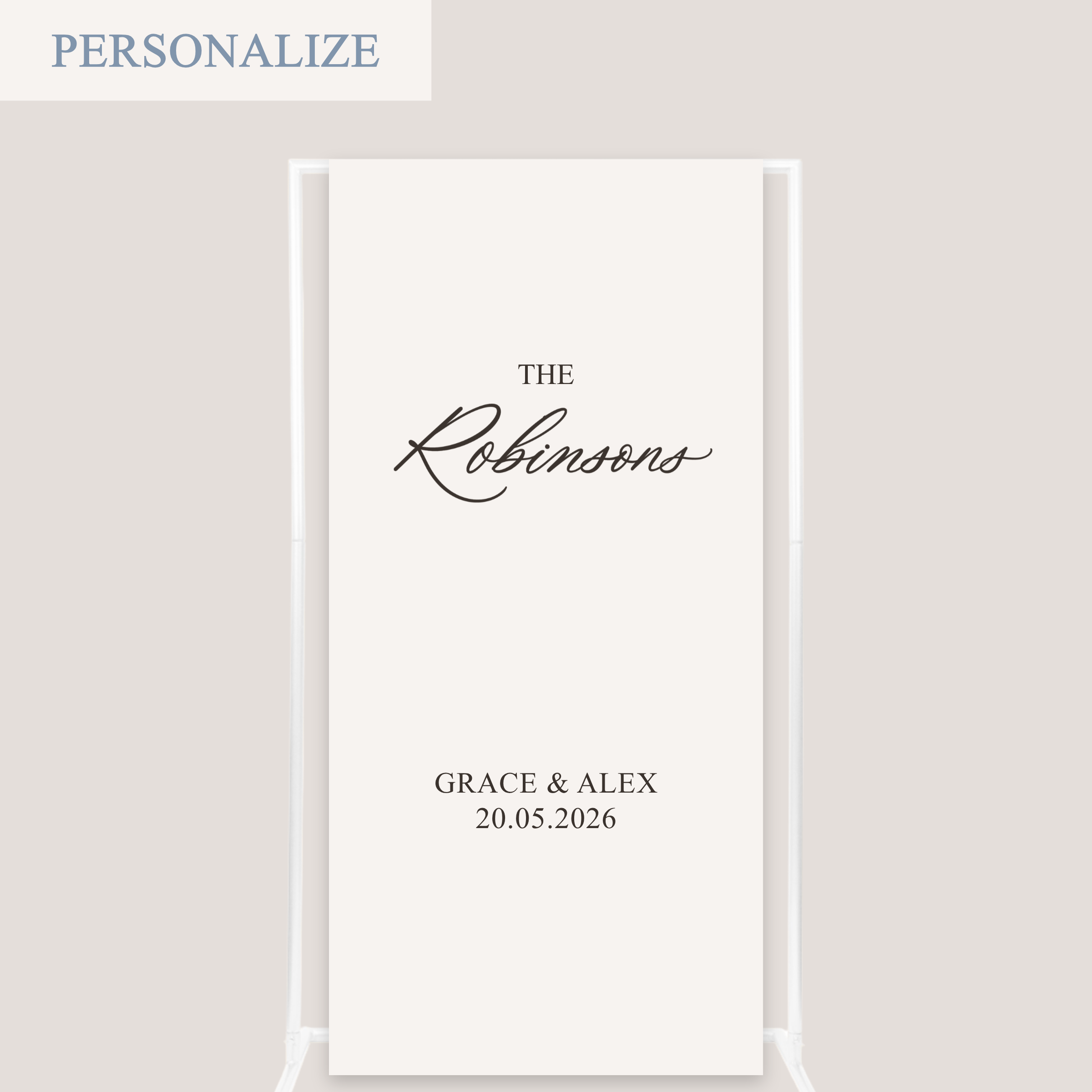 'NEW LAST NAME' LINEN SIGN