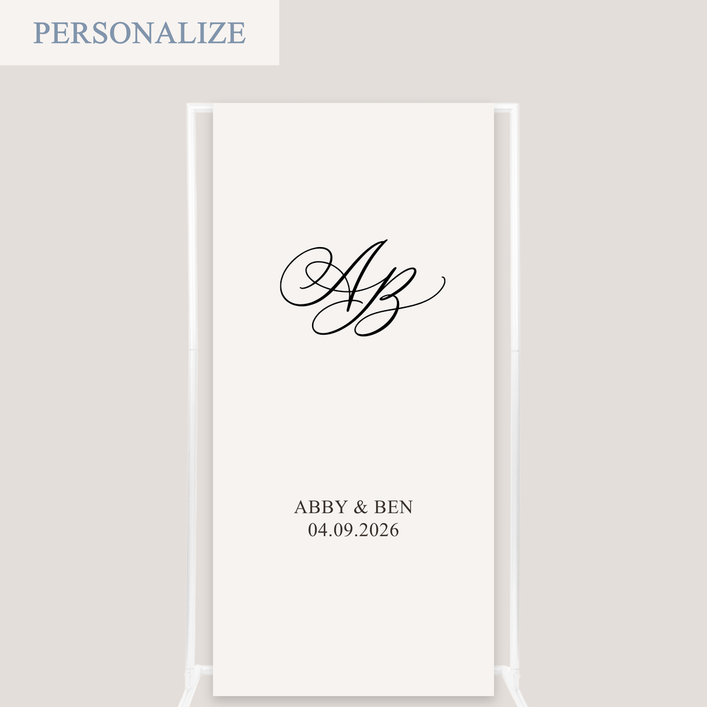 FLOURISHED MONOGRAM LINEN SIGN