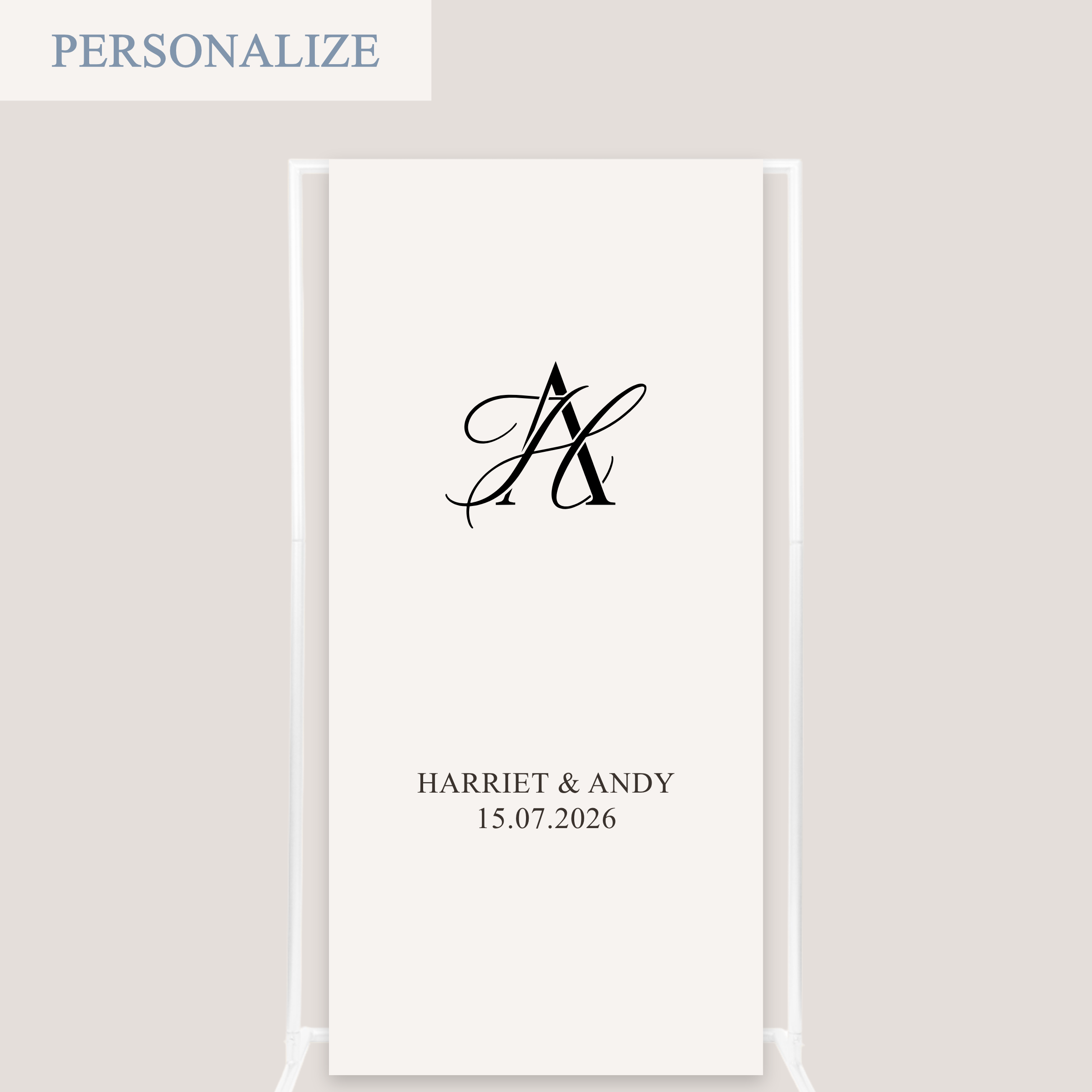 MODERN MONOGRAM LINEN SIGN