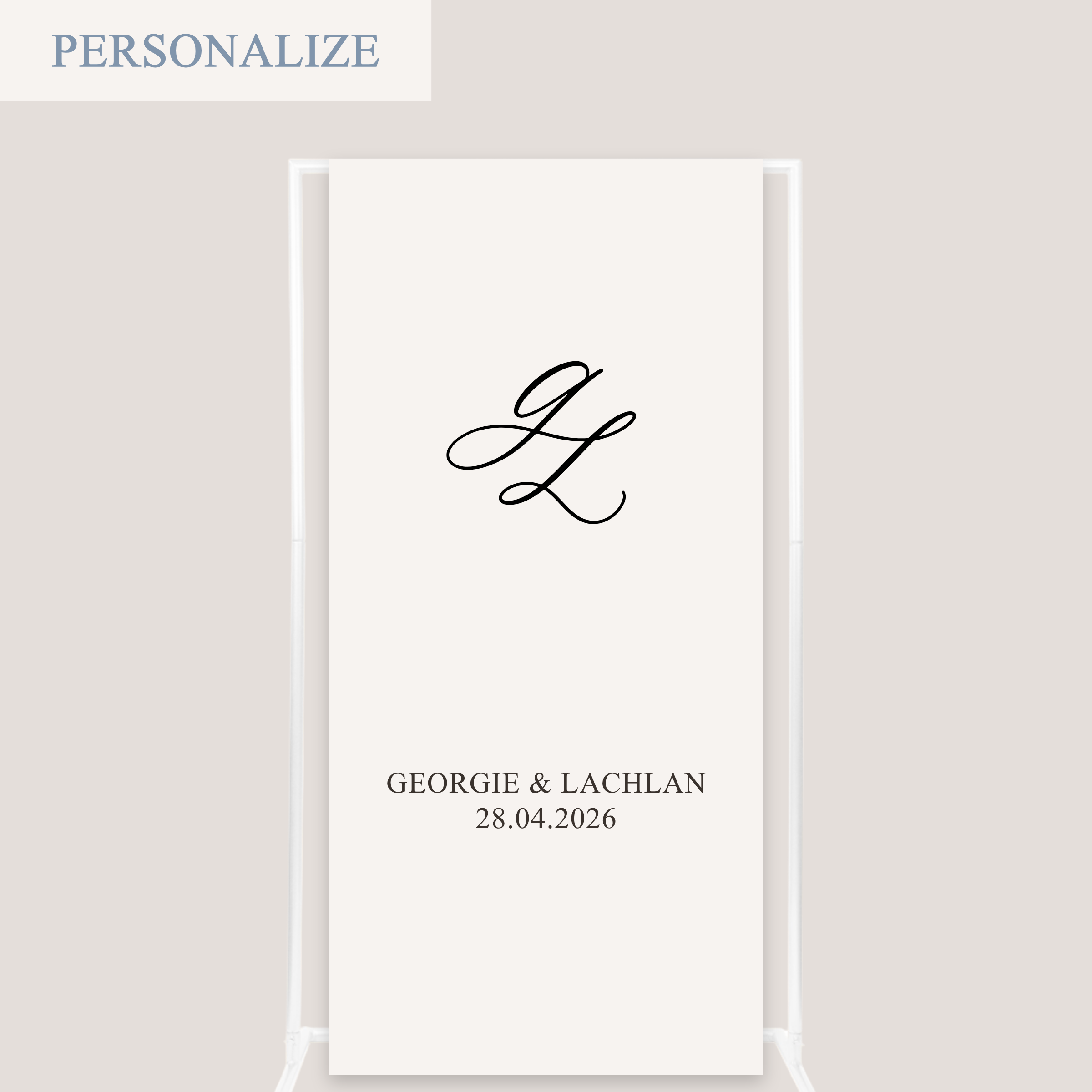 MINIMAL MONOGRAM LINEN SIGN