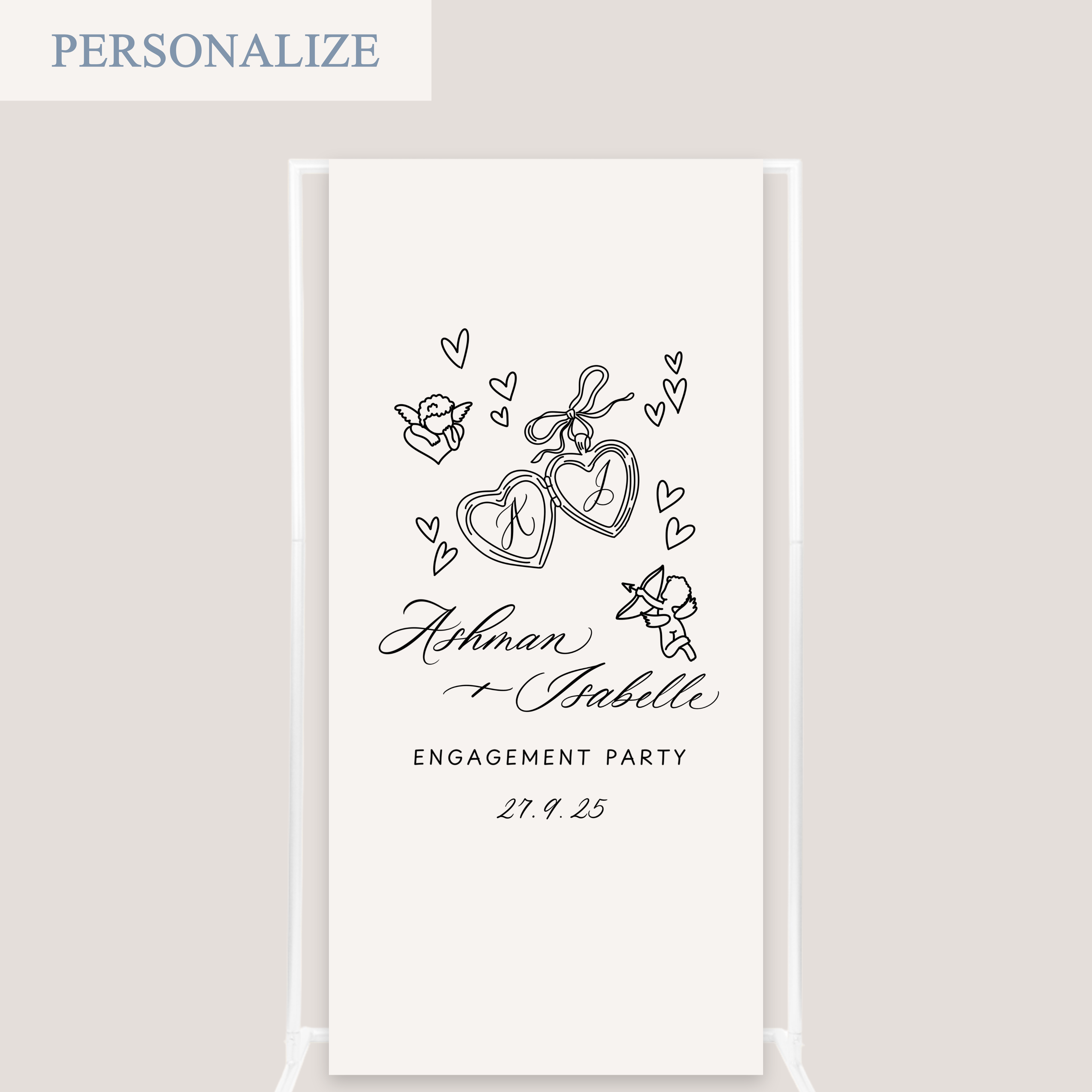 HEART LOCKET LINEN SIGN