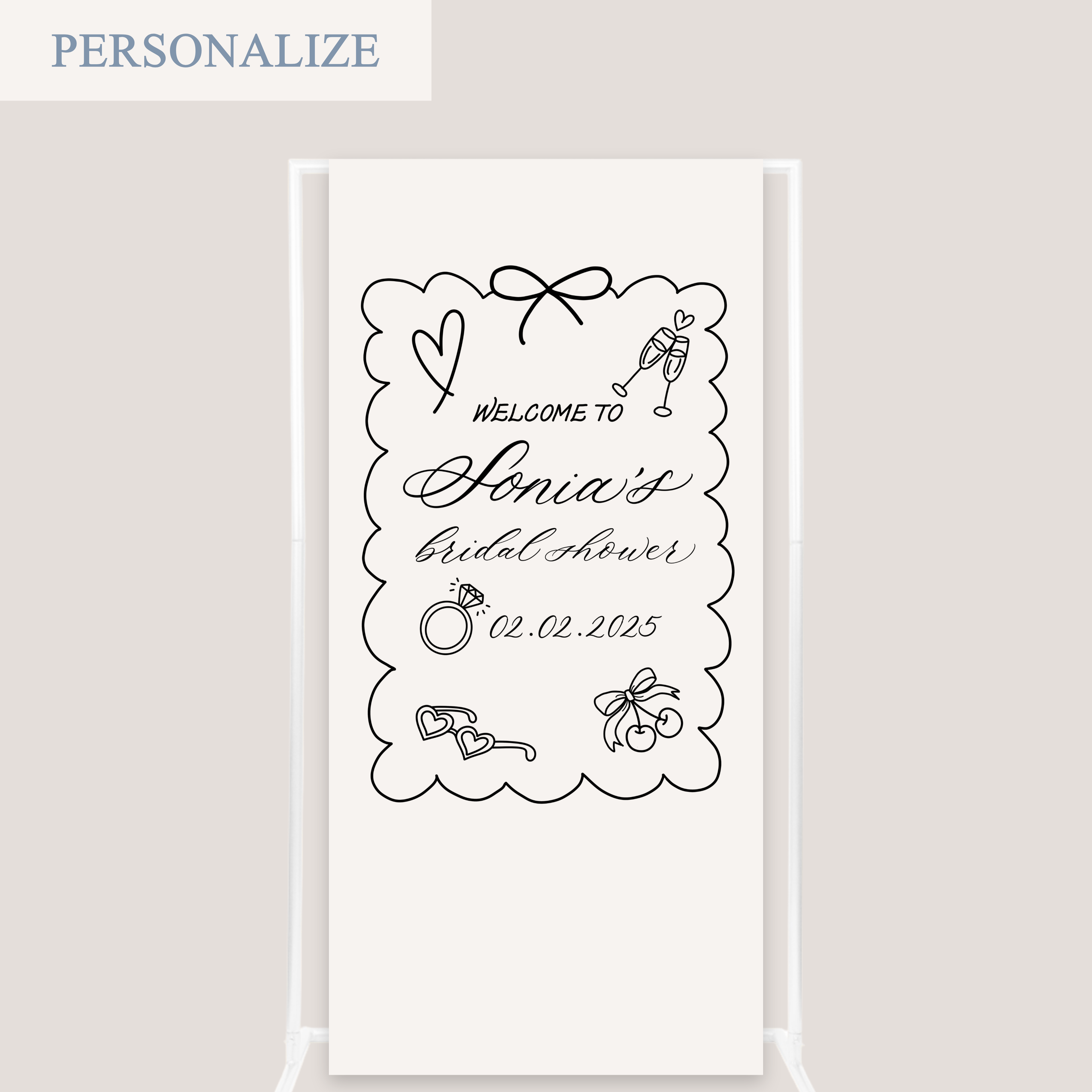 COQUETTE SCALLOP LINEN SIGN