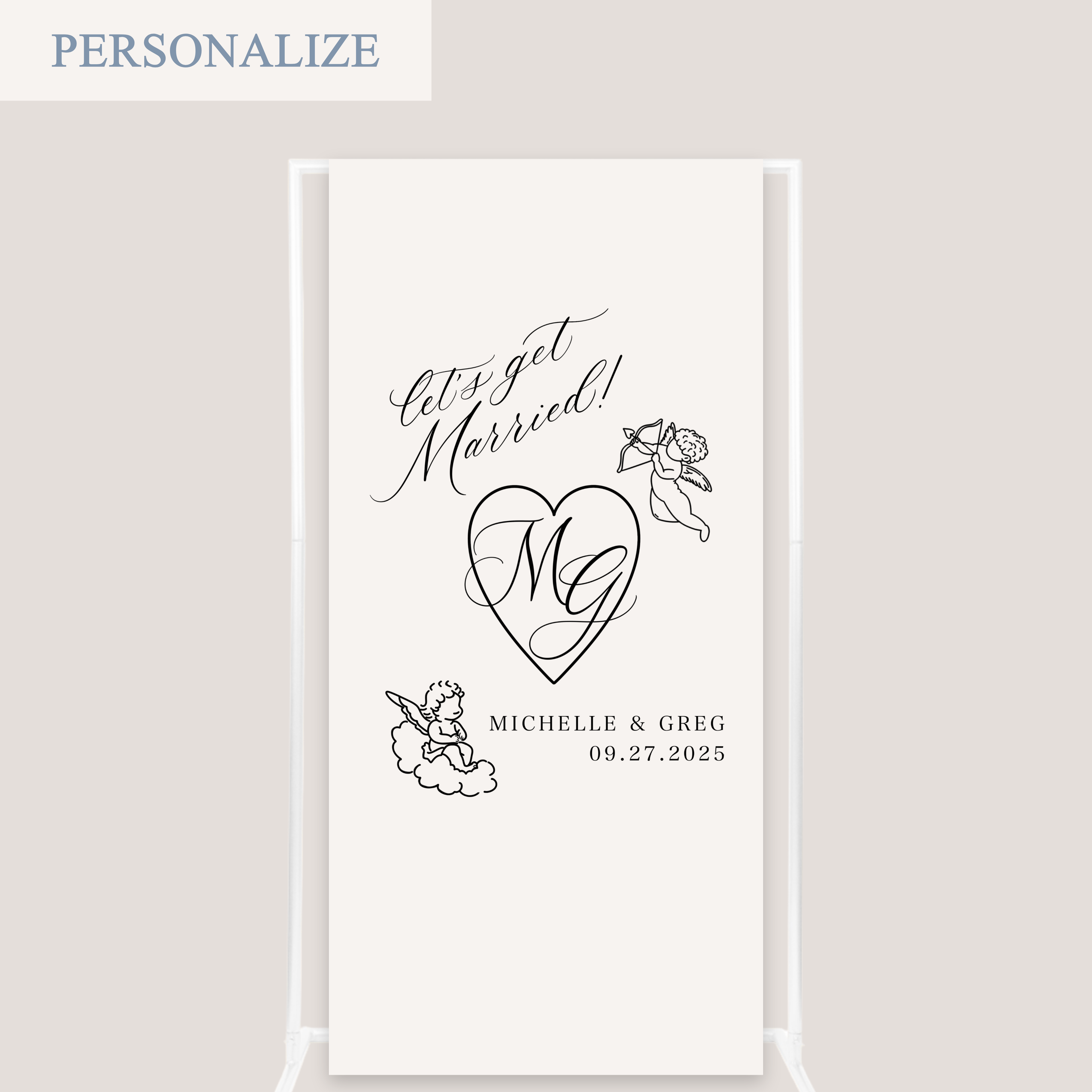 CUPID LINEN SIGN