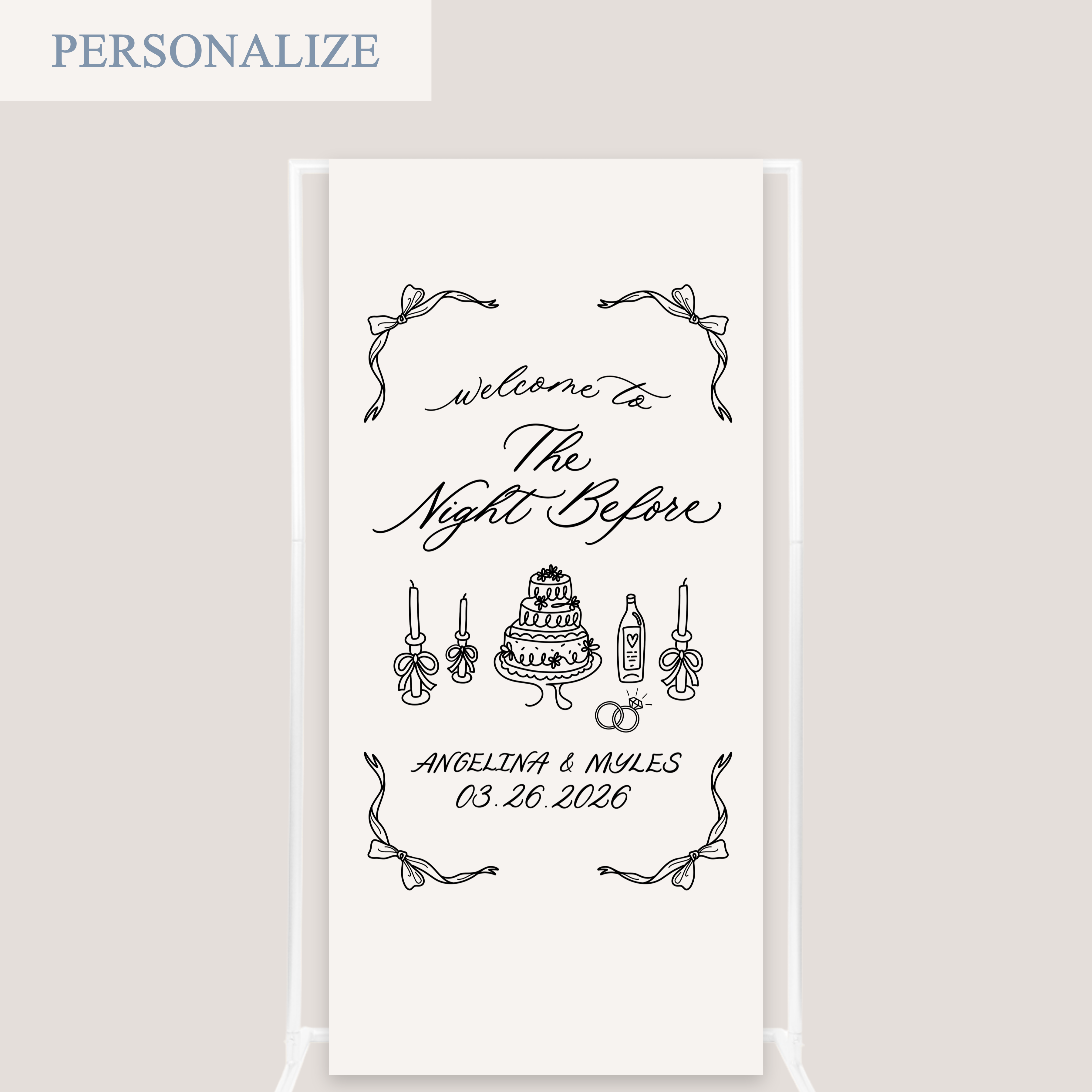 THE NIGHT BEFORE LINEN SIGN