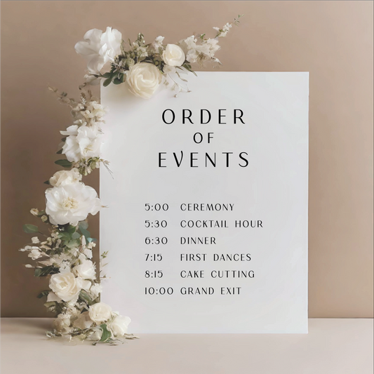 ORDER OF EVENTS SIGN II