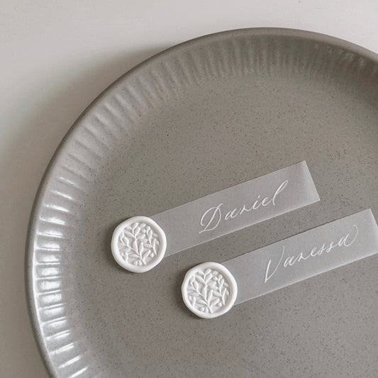 VELLUM PLACE CARDS | WAX SEAL